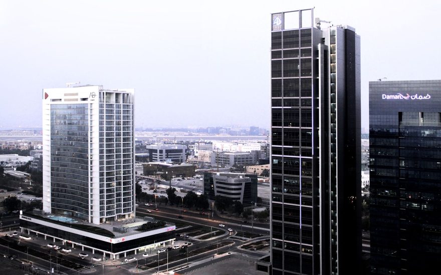 Glass towers in the Abu Dhabi business district