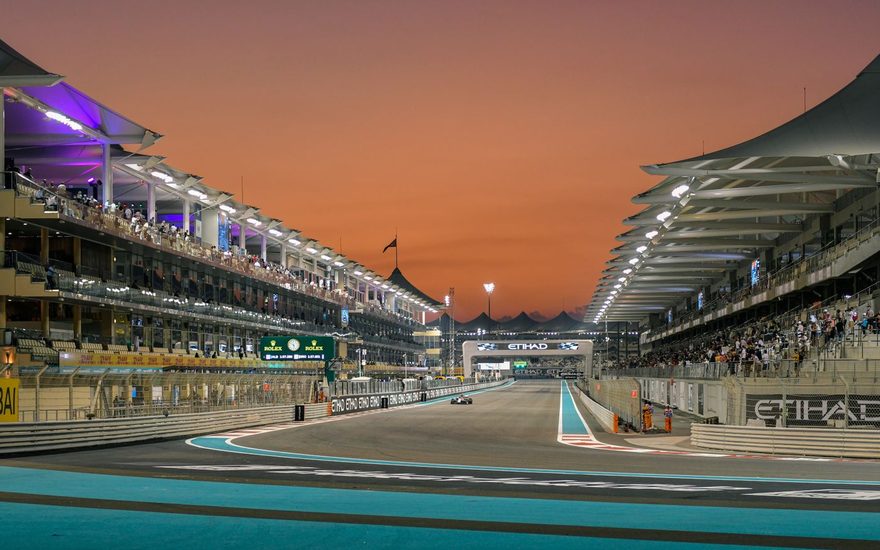 Yas Marina Circuit and the Yas Hotel on Yas Island